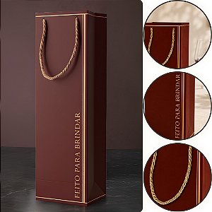 10 SACOLA P/ GARRAFA DE VINHO 11X8X36 6131 BRINDAR ( NATAL IDEIA 2026 )