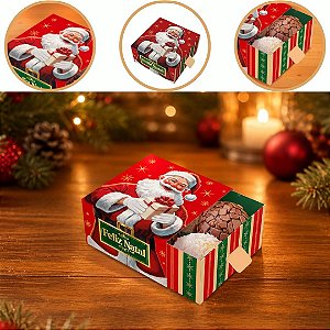 10 CAIXA P/ 4 DOCES GAVETA DE NATAL 8X8X4 6174 ( NATAL IDEIA 2026 )
