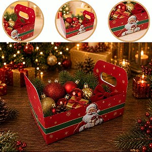 10 CESTA DE NATAL M CAIXOTE 22X14X12 6191 ( NATAL IDEIA 2026 )