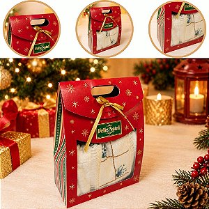 10 SACOLA MALETA DE NATAL C/ VISOR E FITA 19X9X26 6193 ( NATAL IDEIA 2026 )