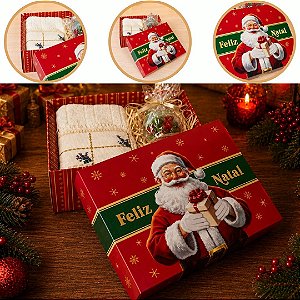 10 CAIXA PRESENTE DE NATAL C/ ELASTICO M 35X35X11 6195 ( NATAL IDEIA 2026 )