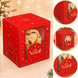10 CAIXA P/PANETONE DE 500G C/ VISOR 15X15X17 6204 ( NATAL IDEIA 2026 )