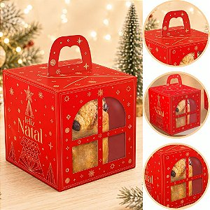10 CAIXA P/ MINI PANETONE 100G C/ VISOR JANELA 10X10X10 NATAL 6207 ( NATAL IDEIA 2026 )