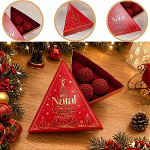 10 CAIXA ÁRVORE P/ 3 DOCES DE NATAL 13X13X4 6212 ( NATAL IDEIA 2026 )