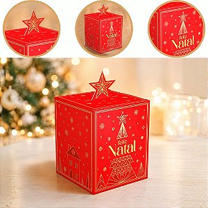10 CAIXA LEMBRANCINHA POP UP ESTRELA 10X10X12 BRILHOS DE NATAL 6222 ( NATAL IDEIA 2026 )