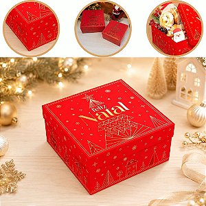10 CAIXA P/ PRESENTE NATAL P 20X20X10 C/ TAMPA BRILHOS DE NATAL 6225 ( NATAL IDEIA 2026 )