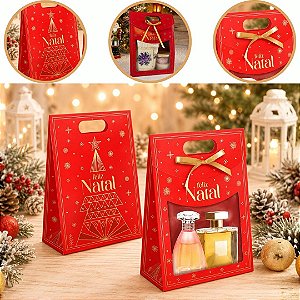 10 SACOLA MALETA C/ VISOR E FITA 19X9X26 BRILHOS DE NATAL 6227 ( NATAL IDEIA 2026 )