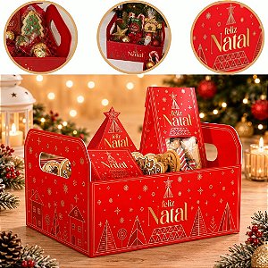 10 CESTA DE NATAL G CAIXOTE 25X18X14 BRILHOS DE NATAL 6229 ( NATAL IDEIA 2026 )