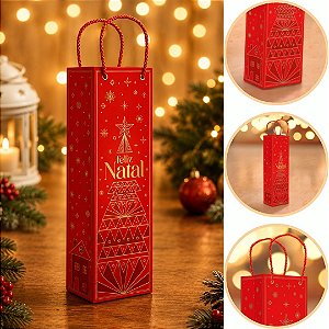 10 SACOLA P/ GARRAFA DE VINHO 11X8X36 BRILHOS DE NATAL 6234 ( NATAL IDEIA 2026 )