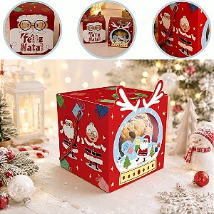 10 CAIXA P/ MINI PANETONE 100G C/ VISOR E ALÇA 10X10X10 NATAL DIVERTIDO 6235 ( NATAL IDEIA 2026 )