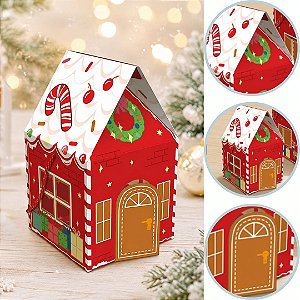 10 CAIXA CASINHA P/ MINI PANETONE C/ ALÇA 10X10X17 NATAL DIVERTIDO 6236 ( NATAL IDEIA 2026 )