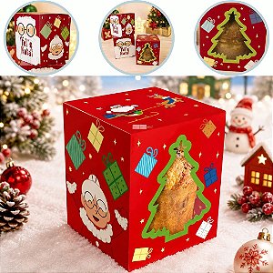 10 CAIXA P/ MINI PANETONE 100G C/ VISOR 10X10X12 NATAL DIVERTIDO 6238 ( NATAL IDEIA 2026 )