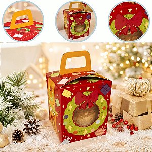 10 CAIXA PANETONE C/ VISOR 300G 13X13X16 NATAL DIVERTIDO 6241 ( NATAL IDEIA 2026 )