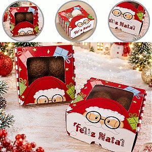 10 CAIXA P/ 4 DOCES DE NATAL C/ VISOR 8X8X4 DIVERTIDO 6247 ( NATAL IDEIA 2026 )