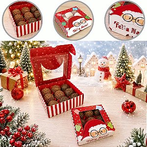 10 CAIXA P/ 9 DOCES DE NATAL C/ VISOR 11X11X4 DIVERTIDO 6249 ( NATAL IDEIA 2026 )