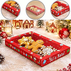10 CAIXA MOLDURA P/ 3 BISCOITOS DE NATAL 20X12X2 DIVERTIDO 6255 ( NATAL IDEIA 2026 )
