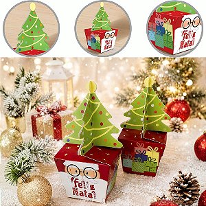 10 CAIXA LEMBRANCINHA ARVORE NATAL 8X8X6 DIVERTIDO 6263 ( NATAL IDEIA 2026 )