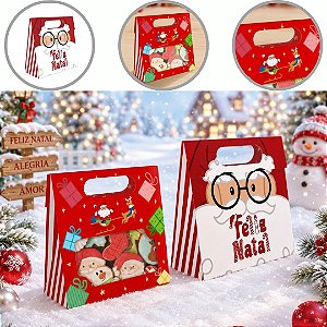 10 SACO LEMBRANCINHA NATAL  C/ VISOR E ALÇA 13X5X13 DIVERTIDO 6264 ( NATAL IDEIA 2026 )