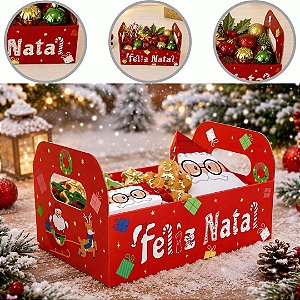 10 CESTA DE NATAL M CAIXOTE 22X14X12 DIVERTIDO 6267 ( NATAL IDEIA 2026 )