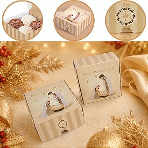 10 CAIXA 4 DOCES CRISTÃ NASCEU O AMOR 8X8X4 6276 ( NATAL IDEIA 2026 )