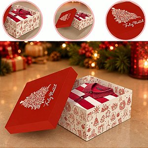 10 CAIXA P/ PRESENTE NATAL P 20X20X10 C/ TAMPA  6284 ( NATAL IDEIA 2026 )