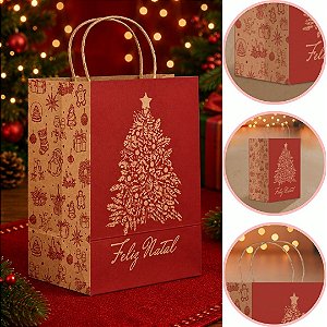 10 SACOLA P/ PRESENTE DE NATAL PP 18X12X25 6289 ( NATAL IDEIA 2026 )