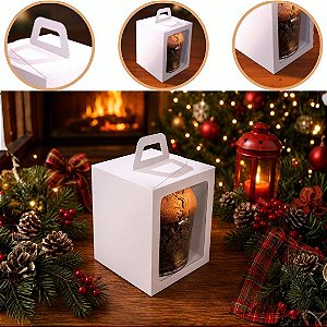 10 CAIXA MINI PANETONE COM VISOR BRANCA 100G 6298 ( NATAL IDEIA 2026 )