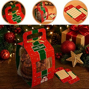 10 CINTA P/ PANETONE 500G G33 COM FITA E TAG FELIZ NATAL 6304 ( NATAL IDEIA 2026 )