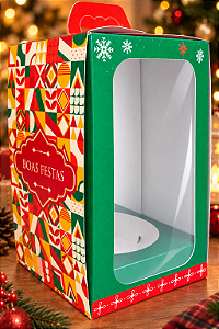 10 CAIXA MINI PANETONE C/ALÇA E VISOR - BOAS FESTAS 3296 ( IDEIA NATAL OUTLET ) XXX SAIDA AUTOMATICA