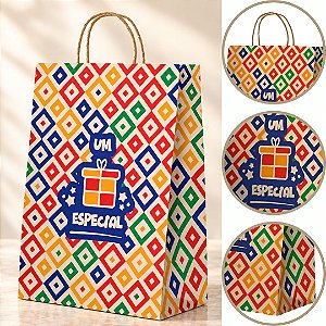 10 SACOLA PRESENTE ESPECIAL G 26,5X13X33CM PA00784  (PLUMA)