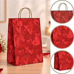 10 SACOLA PRESENTE CORACAO P 18X10,5X26CM PA00788  (PLUMA)