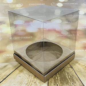 5 CAIXAS PANETONE 500G TAMPA DE ACETATO KRAFT 16X16X16 1210 ( IDEIA NATAL OUTLET ) XXX SAIDA AUTOMATICA