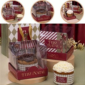10 CAIXA PARA MINI PANETONE COM TAMPA DE ACETATO PRESENÇA 6035 (JANGO NATAL 2026)