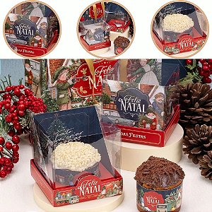 10 CAIXA PARA MINI PANETONE COM TAMPA DE ACETATO MEMÓRIAS 6034 (JANGO NATAL 2026)