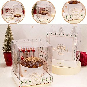 5 CAIXA PARA PANETONE 500g COM TAMPA DE ACETATO UNIÃO 6042 (JANGO NATAL 2026)