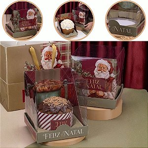 5 CAIXA PARA PANETONE 500g COM TAMPA DE ACETATO PRESENÇA 6041 (JANGO NATAL 2026)