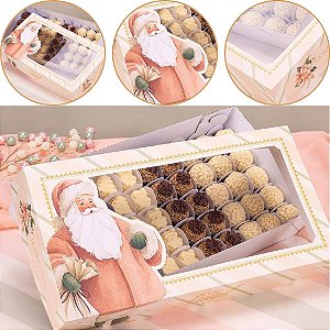 10 CAIXA C/ VISOR P/ 50 DOCES 6X19X36CM CUIDADO 6520 (JANGO NATAL 2026)