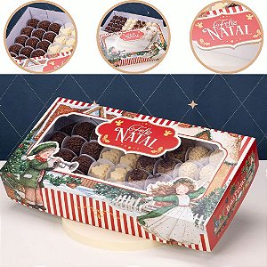 10 CAIXA C/ VISOR P/ 50 DOCES 6X19X36CM MEMÓRIAS 6523 (JANGO NATAL 2026)