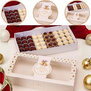 10 CAIXA C/ VISOR P/ 50 DOCES 6X19X36CM UNIÃO 6525  (JANGO NATAL 2026)