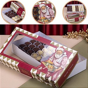 10 CAIXA C/ VISOR P/ 50 DOCES 6X19X36CM PRESENÇA 6524 (JANGO NATAL 2026)
