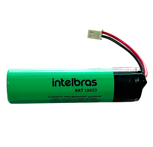 Bateria recarregável de lítio 3,7V 18650, 2.000 mAh - Intelbras - 4000331