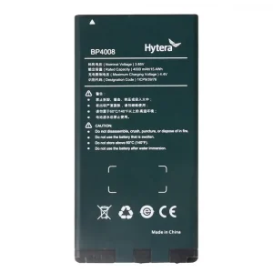 Bateria recarregável BP4008 de 4000mAh e 3,85V para rádios comunicadores Intelbras.