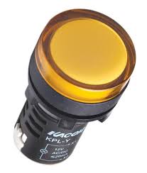 Sinaleiro LED - 22mm - Amarelo - IP65 - 24V AC/DC - Termoplástico Resistente a UV - Kacon - KPL-Y