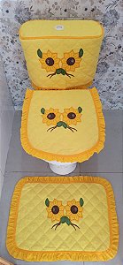 Jogo Tapete Banheiro Atoalhado para caixa acoplada