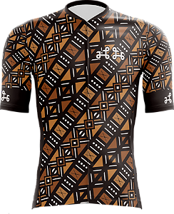 Camisa Ciclismo / Mud Cloth / Unisex / Cor Marrom