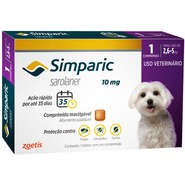 Antipulgas Simparic 10 mg para cães 2,6 a 5 kg