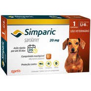 Antipulgas Simparic 10 mg para cães 5,1 a 10 kg
