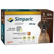 Antipulgas Simparic 10 mg para cães 40,1 a 60 kg