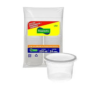 Pote Redondo 250ml Rioplastic