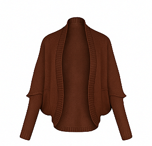 Casaco Casulo Tricot Marrom